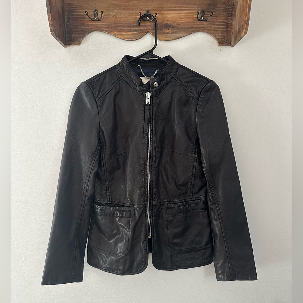 J. Crew Women's Classic Black Leather Jacket